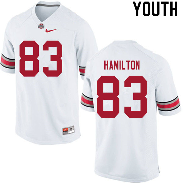 Ohio State Buckeyes Cormontae Hamilton Youth #83 White Authentic Stitched College Football Jersey